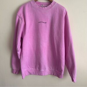Rare Hand Tie-Dyed Van De Vort "My Dog Is My Best Friend" Pink Crewneck - L
